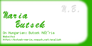 maria butsek business card